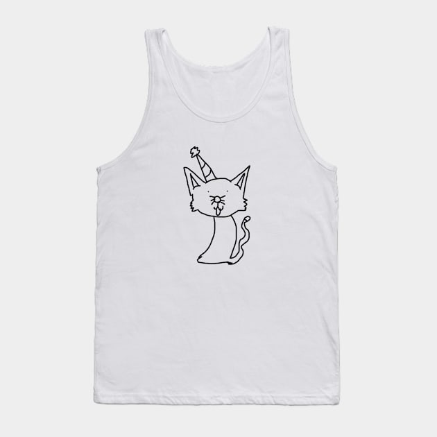 silly kitty Tank Top by the doodler